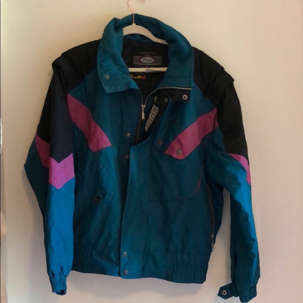 vintage spyder blue purple ski jacket large